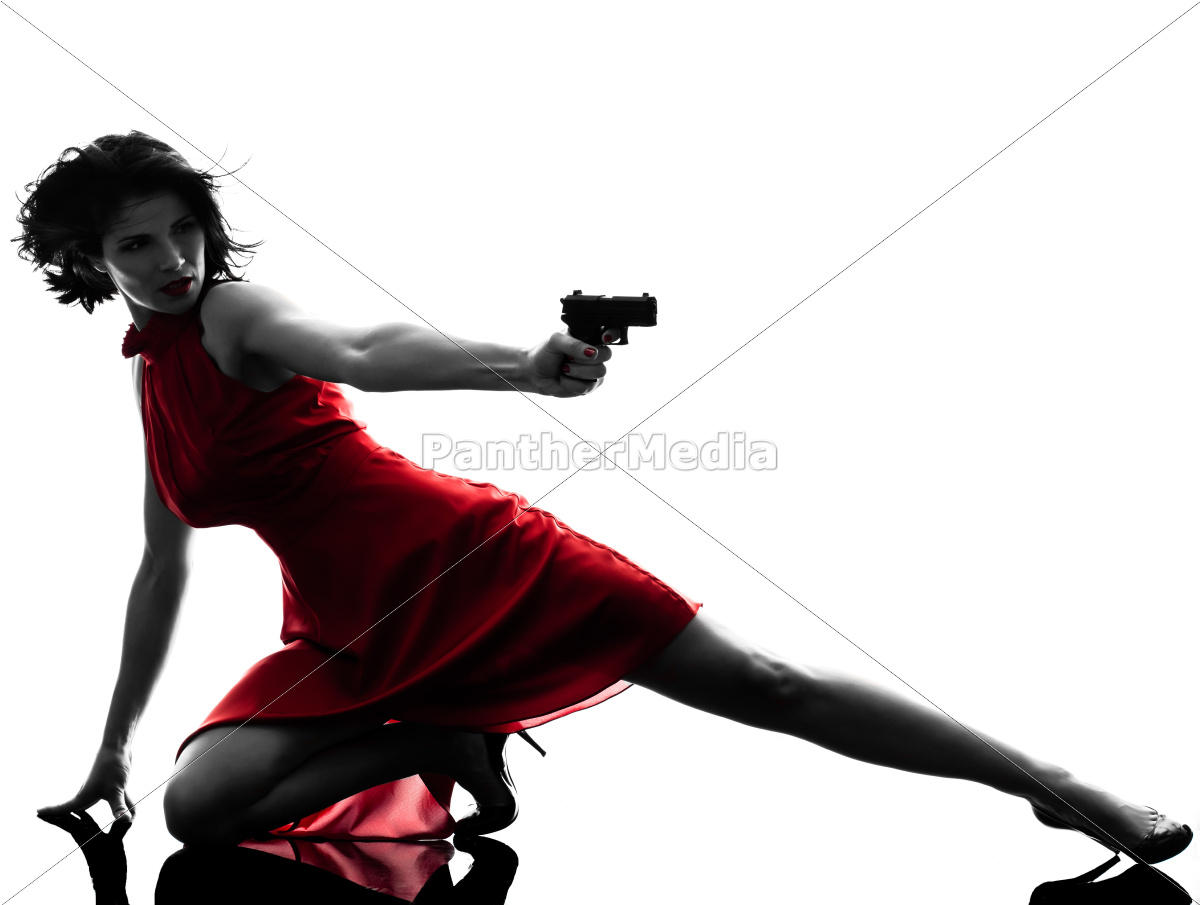 woman with gun silhouette