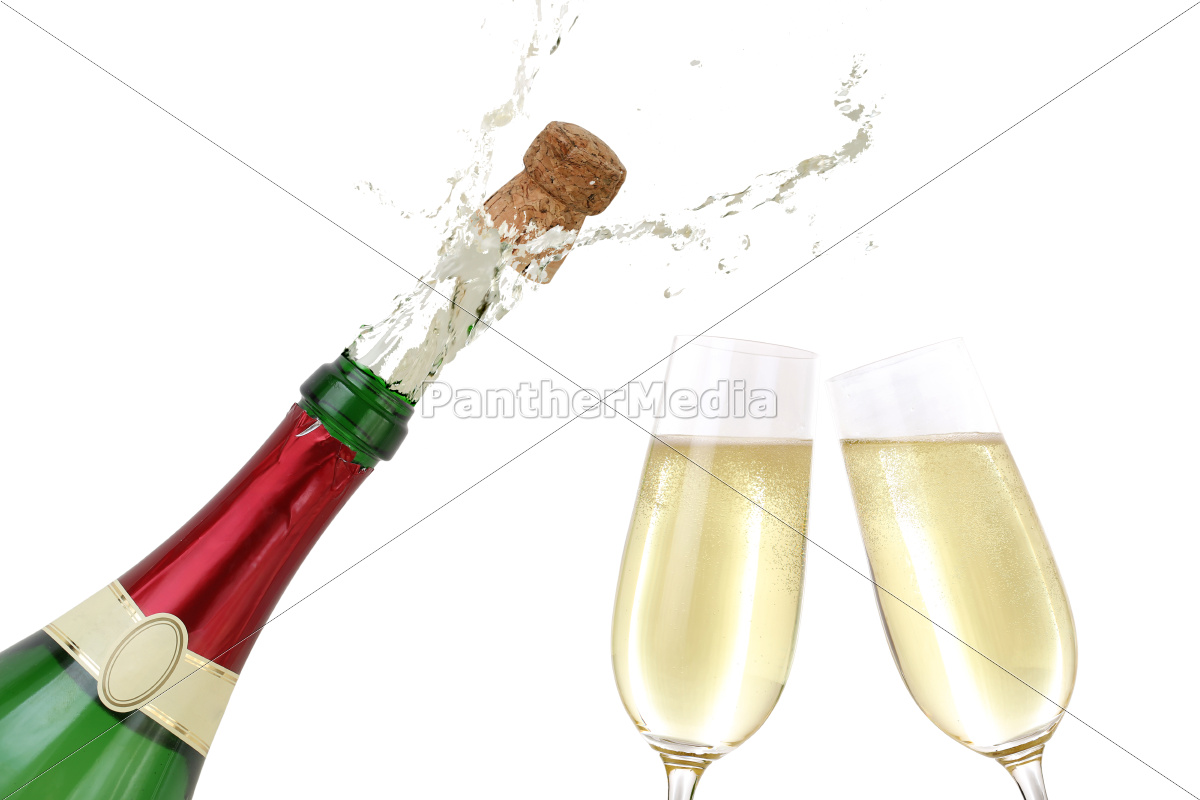 Sparkling Wine Splashing Out Of A Champagne Bottle Royalty Free Image Panthermedia Stock Agency