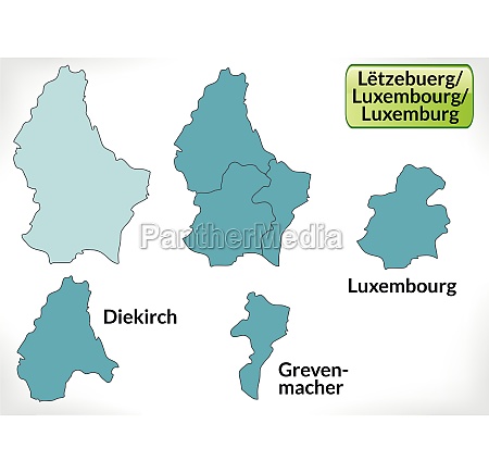 Border map of Luxembourg with borders in blue - Stock Photo #10611199 ...