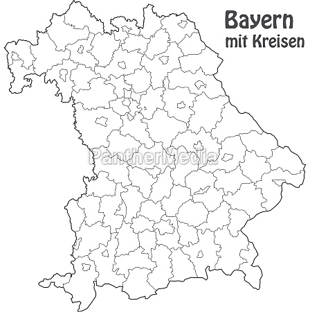 Map of Bavaria with borders in grey - Stock Photo #10611335 ...