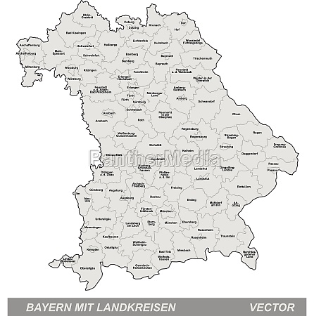 Map of the island of Bavaria with borders in grey - Royalty free image ...