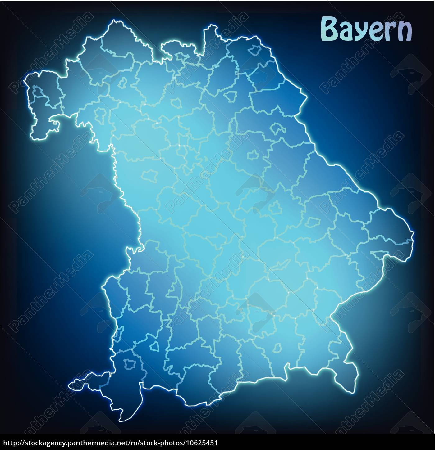 Map Of Bavaria With Borders In Bright Colors - Royalty Free Image ...