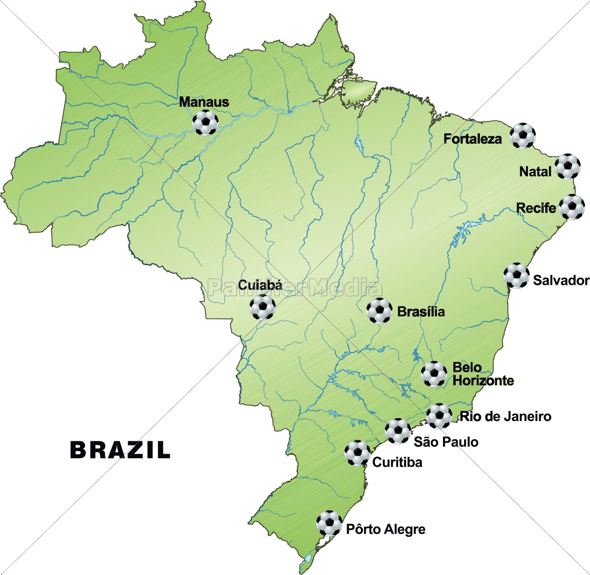 kort brasilien Map Of Brazil Thematic In Green Stock Photo 10635179 Panthermedia Stock Agency kort brasilien