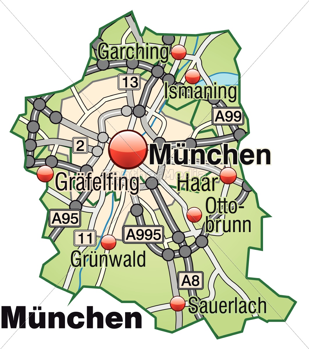 ~map Of Munich With Transport Network 10640277 High 