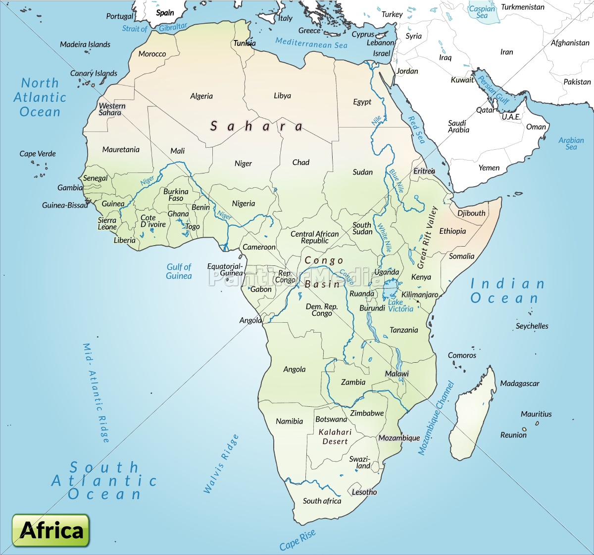 africa kort Map Of Africa As A Map In Gray Stock Photo 10655245 Panthermedia Stock Agency africa kort