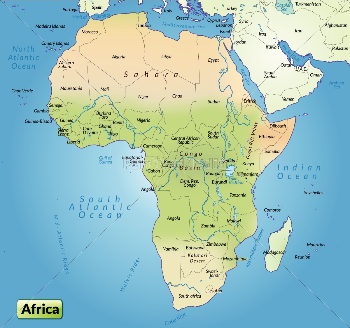 map of africa as an overview map - Stock Photo - #10655039
