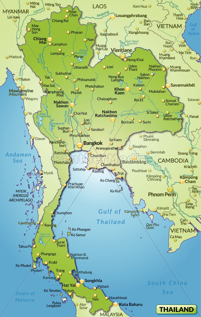 Large Detailed Map Of Thailand
