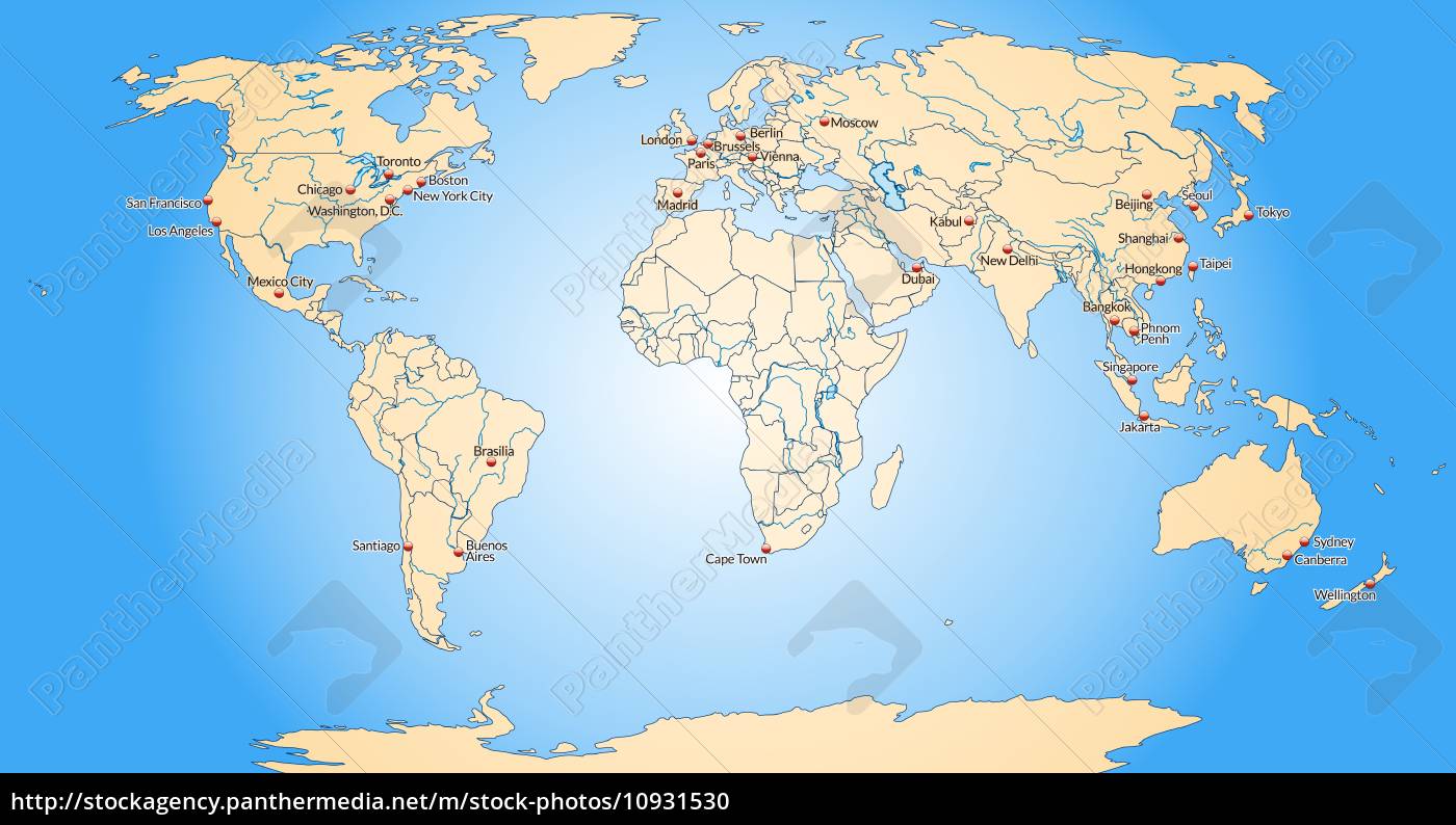 atlas kort atlas verdenskort Map Of World Capitals In Pastel Orange Stock Image 10931530 Panthermedia Stock Agency atlas kort atlas verdenskort