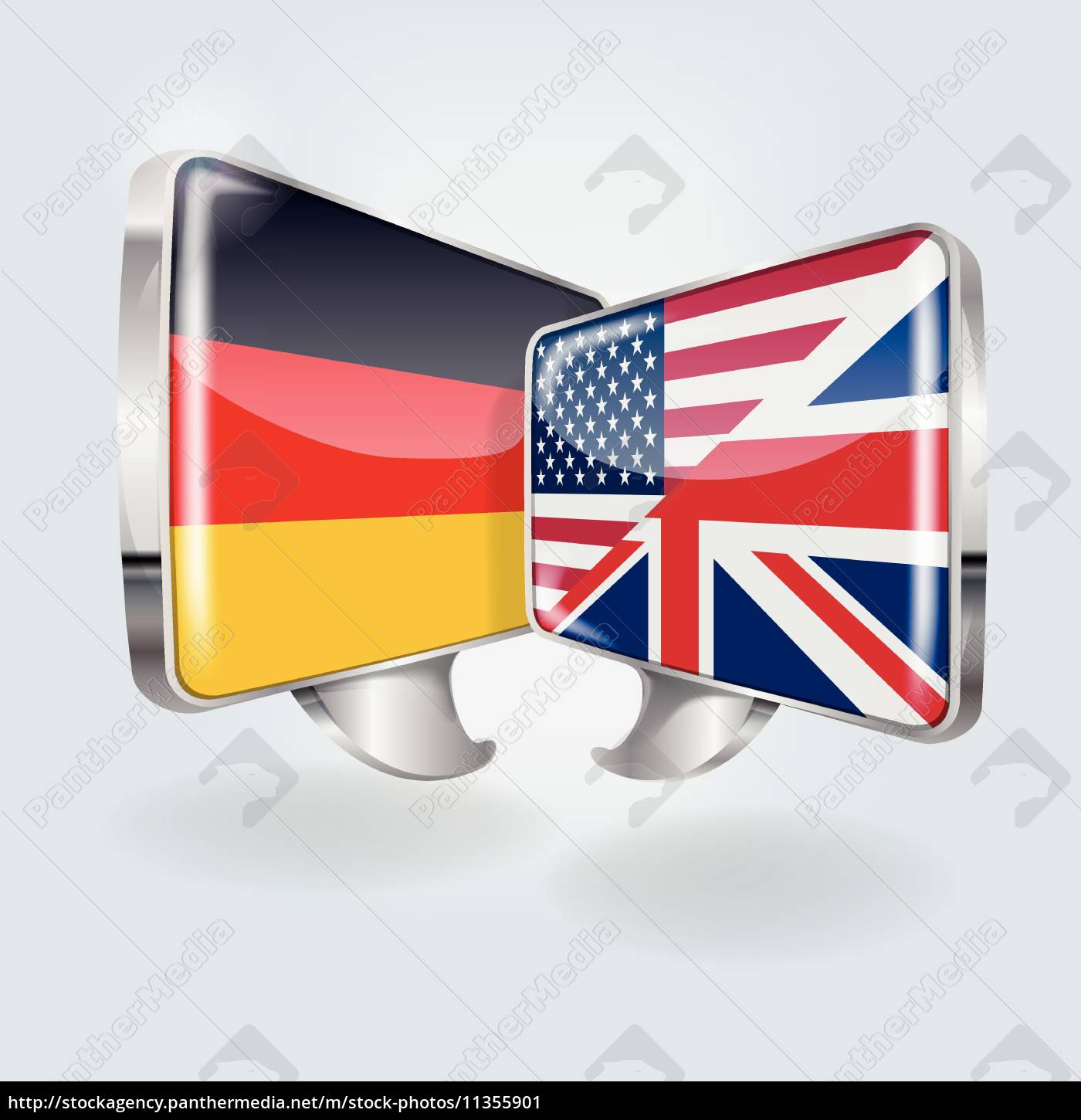 Speech bubbles in german English and American - Stock Photo #11355901 ...