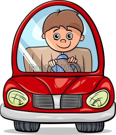 boy in car cartoon illustration - Royalty free image #12701994 ...