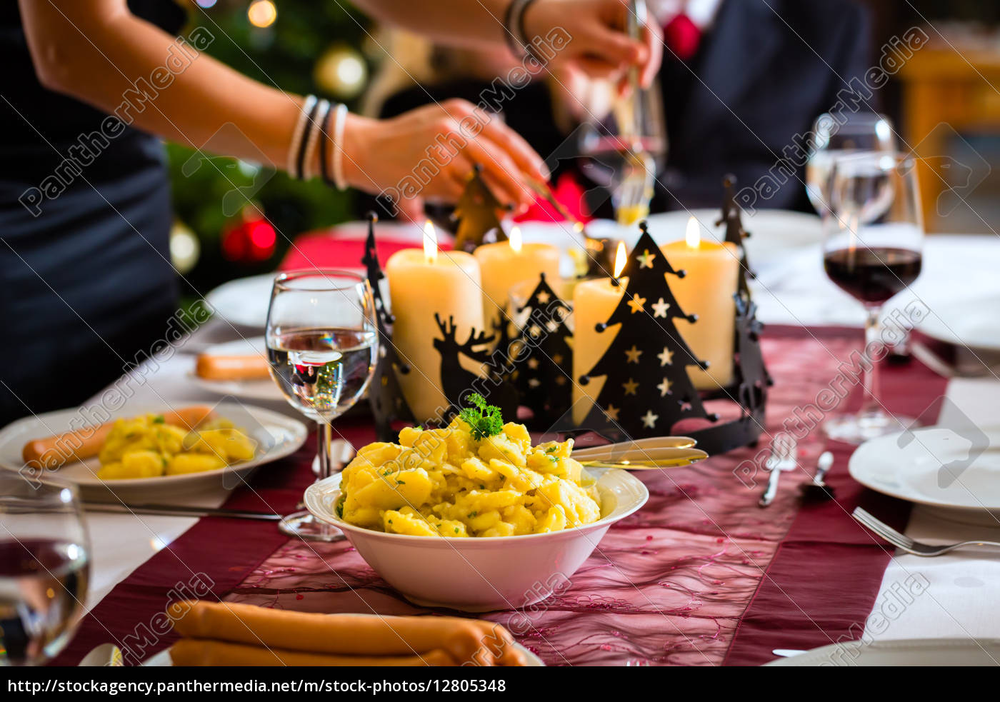Traditional German Christmas Dinner Sausages And Royalty Free Photo 12805348 Panthermedia Stock Agency