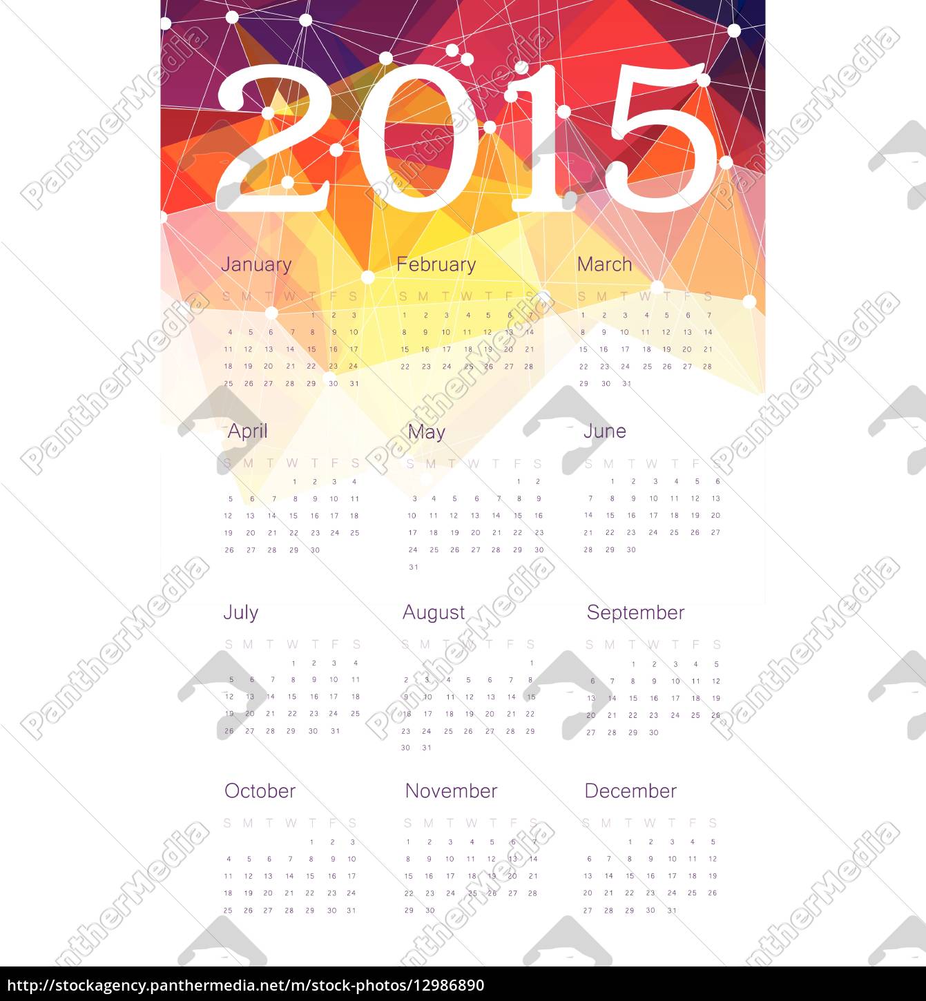 Calendar 15 With Triangles Design Vector Stock Image Panthermedia Stock Agency