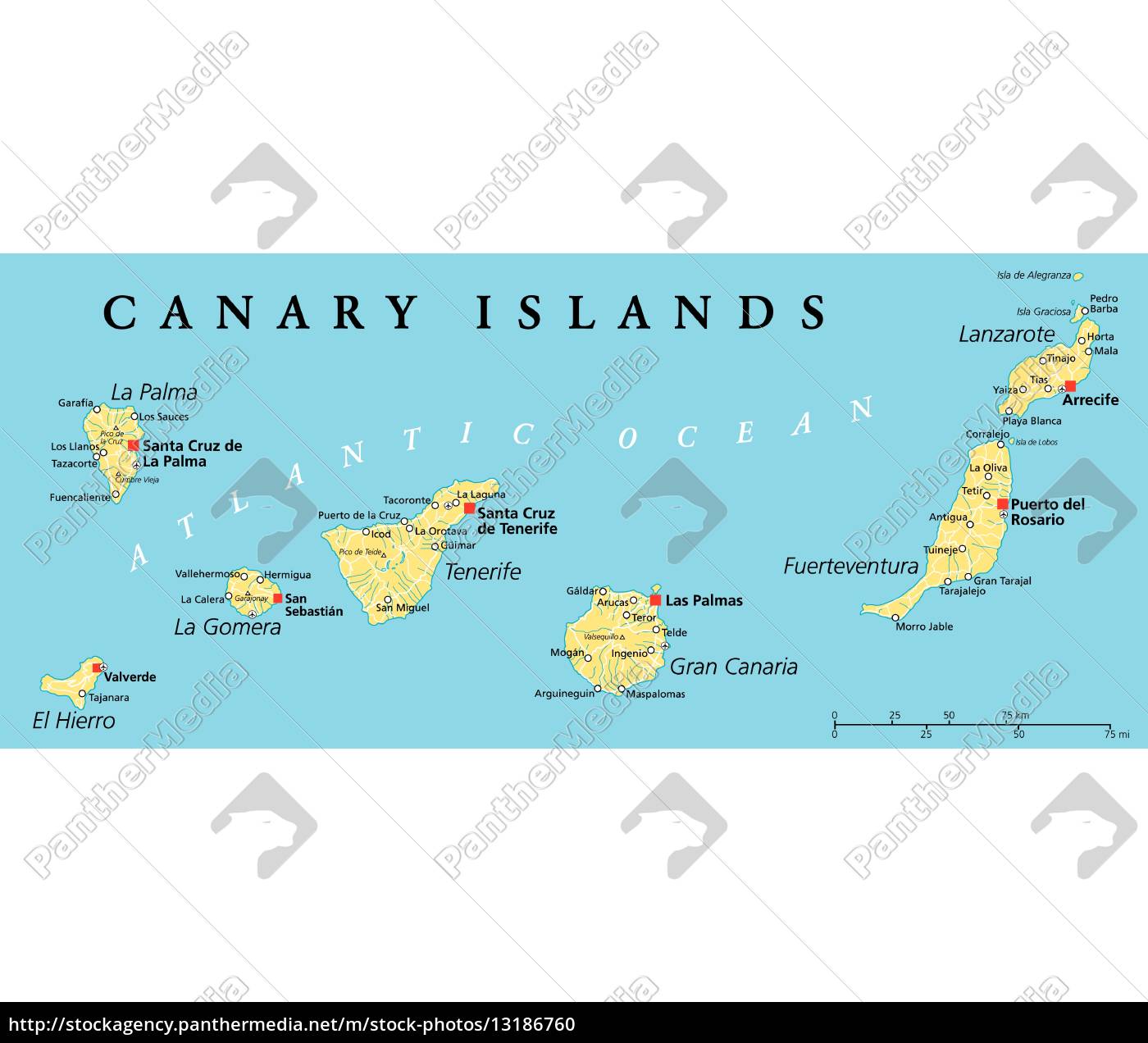 map of the canary islands Canary Islands Political Map Royalty Free Photo 13186760 map of the canary islands