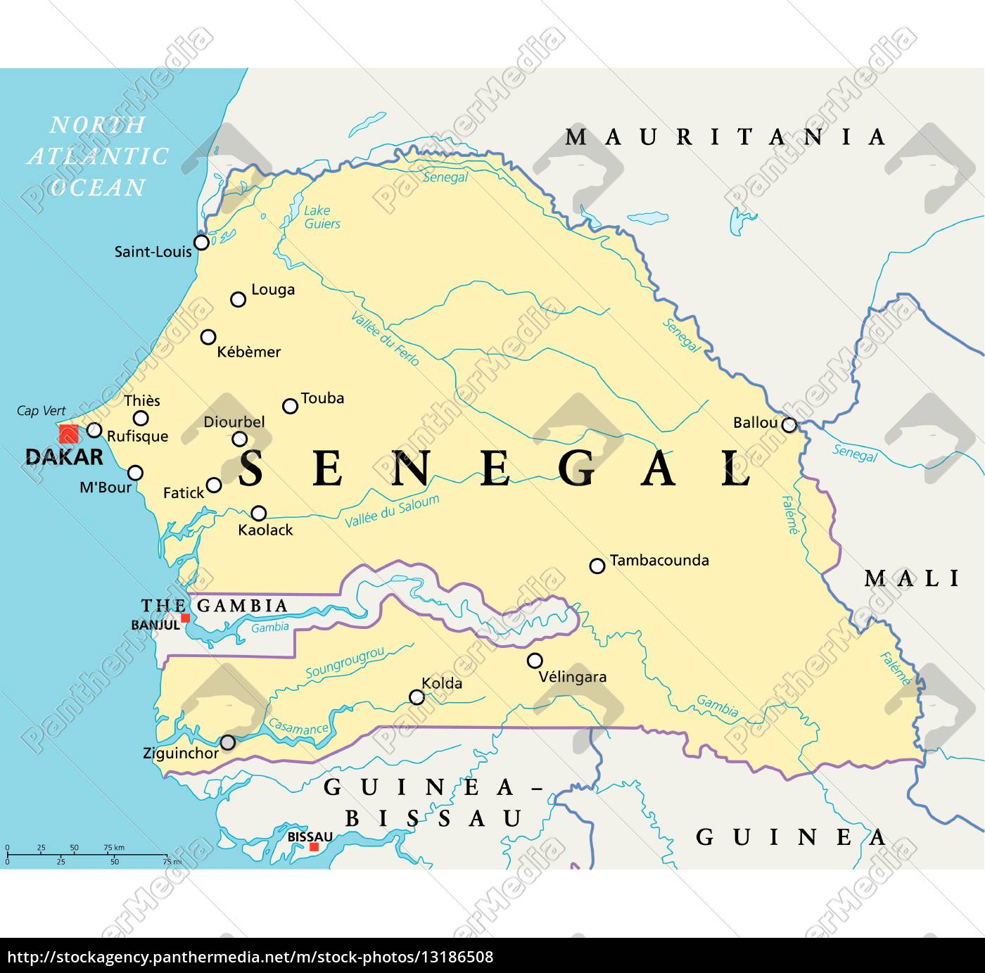 Senegal Political Map - Royalty free photo #13186508 | PantherMedia ...