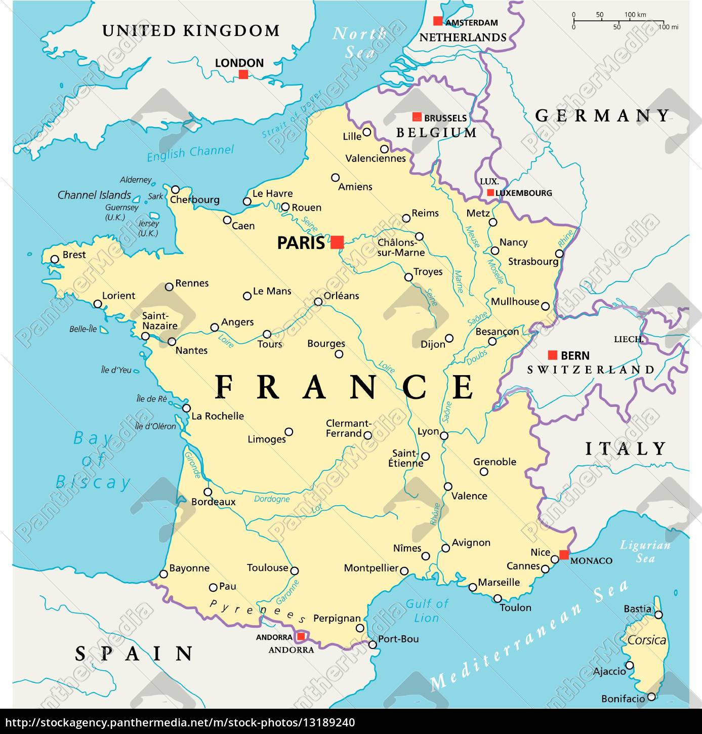 France Political Map - Royalty free photo - #13189240 | PantherMedia