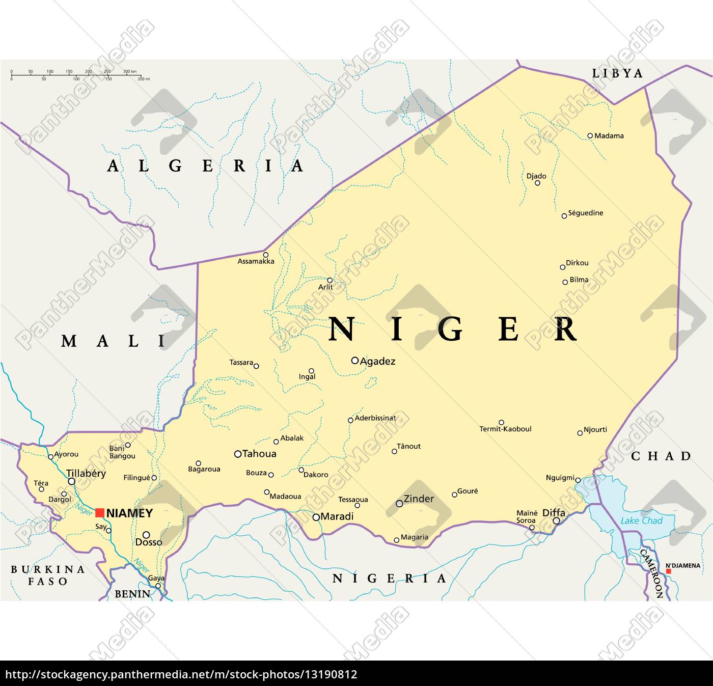 Niger Kort illustration water abstract country lake africa map   Royalty free  Niger Kort