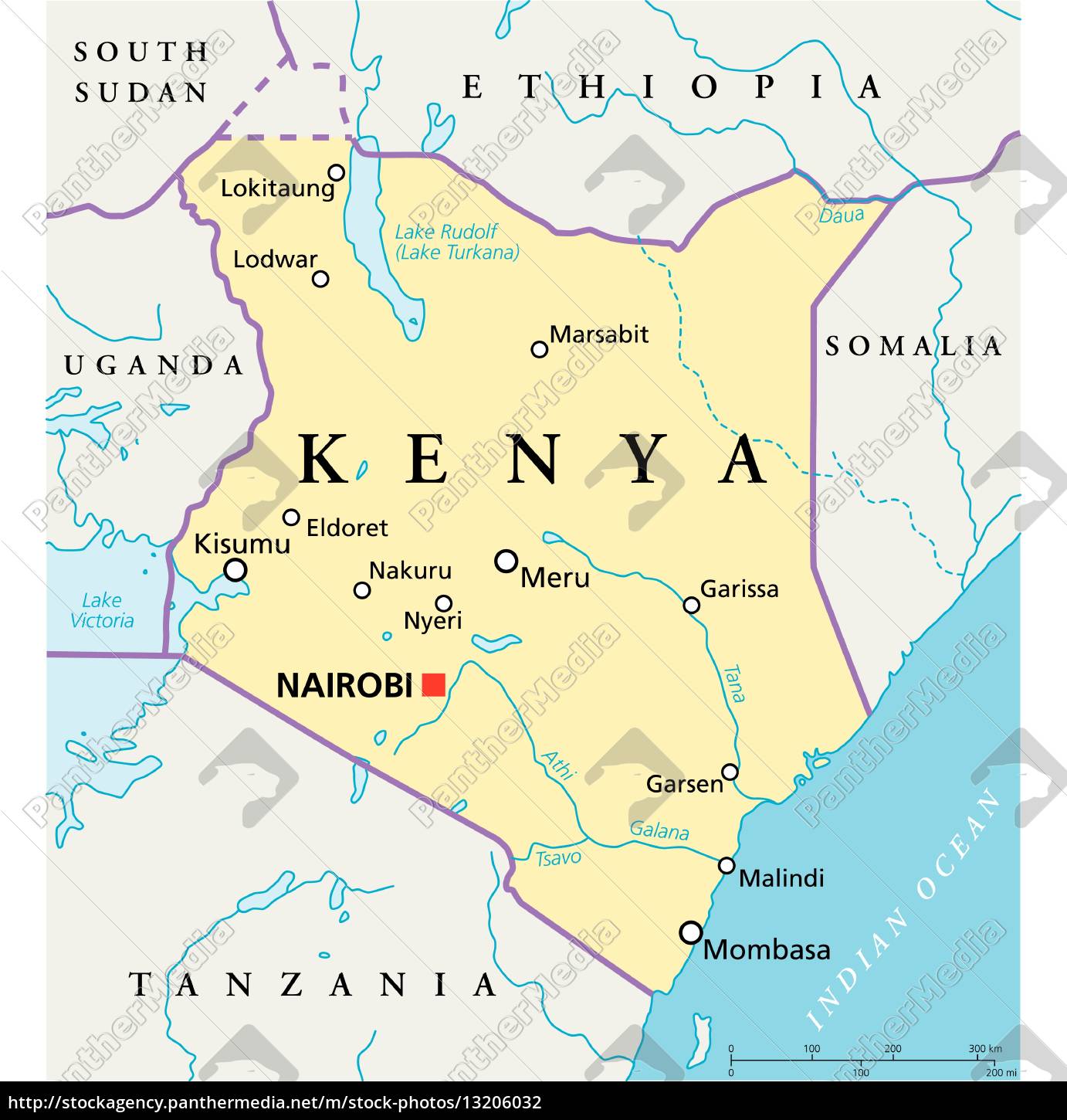 Kenya Political Map Royalty Free Photo 13206032