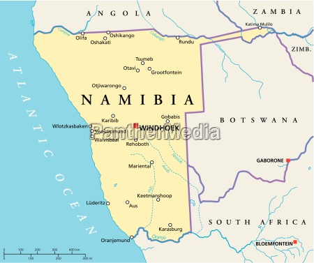 Namibia Political Map - Stock image #13206146 | PantherMedia Stock Agency