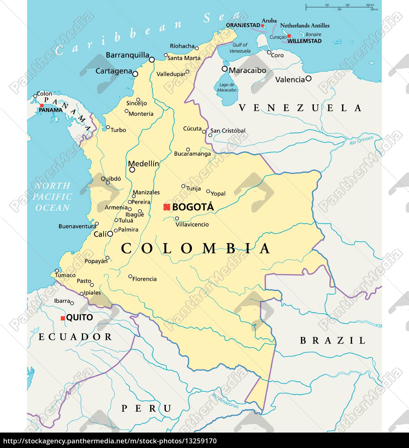 Colombia Political Map Stock image 13259170 PantherMedia Stock