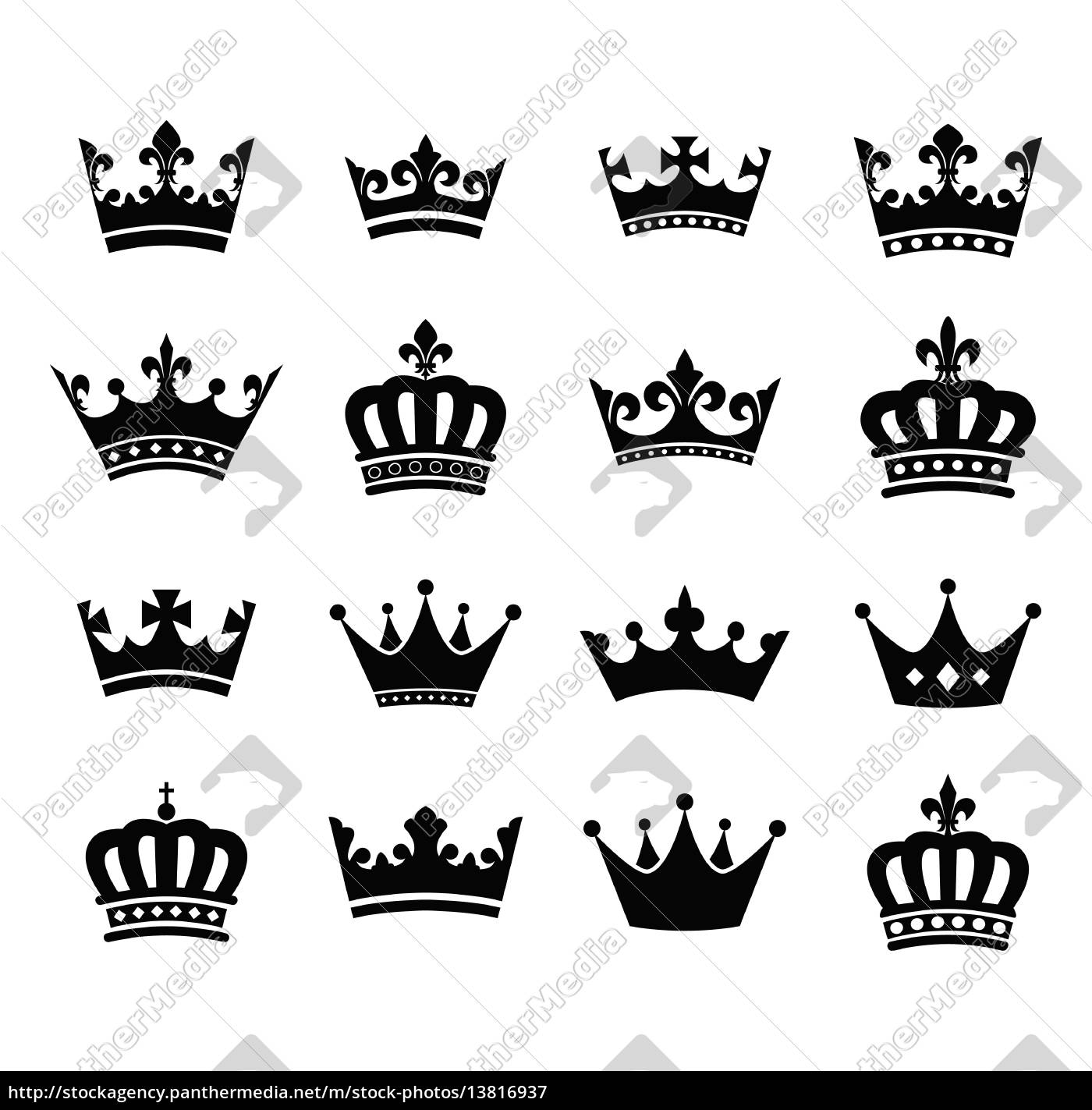 Collection Of Crown Silhouette Symbols Vol 2 Stock Photo Panthermedia Stock Agency