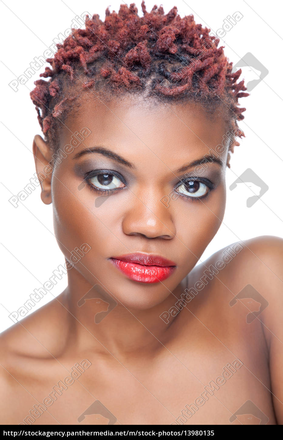 Black Beauty With Short Spiky Hair Royalty Free Image 13980135 Panthermedia Stock Agency