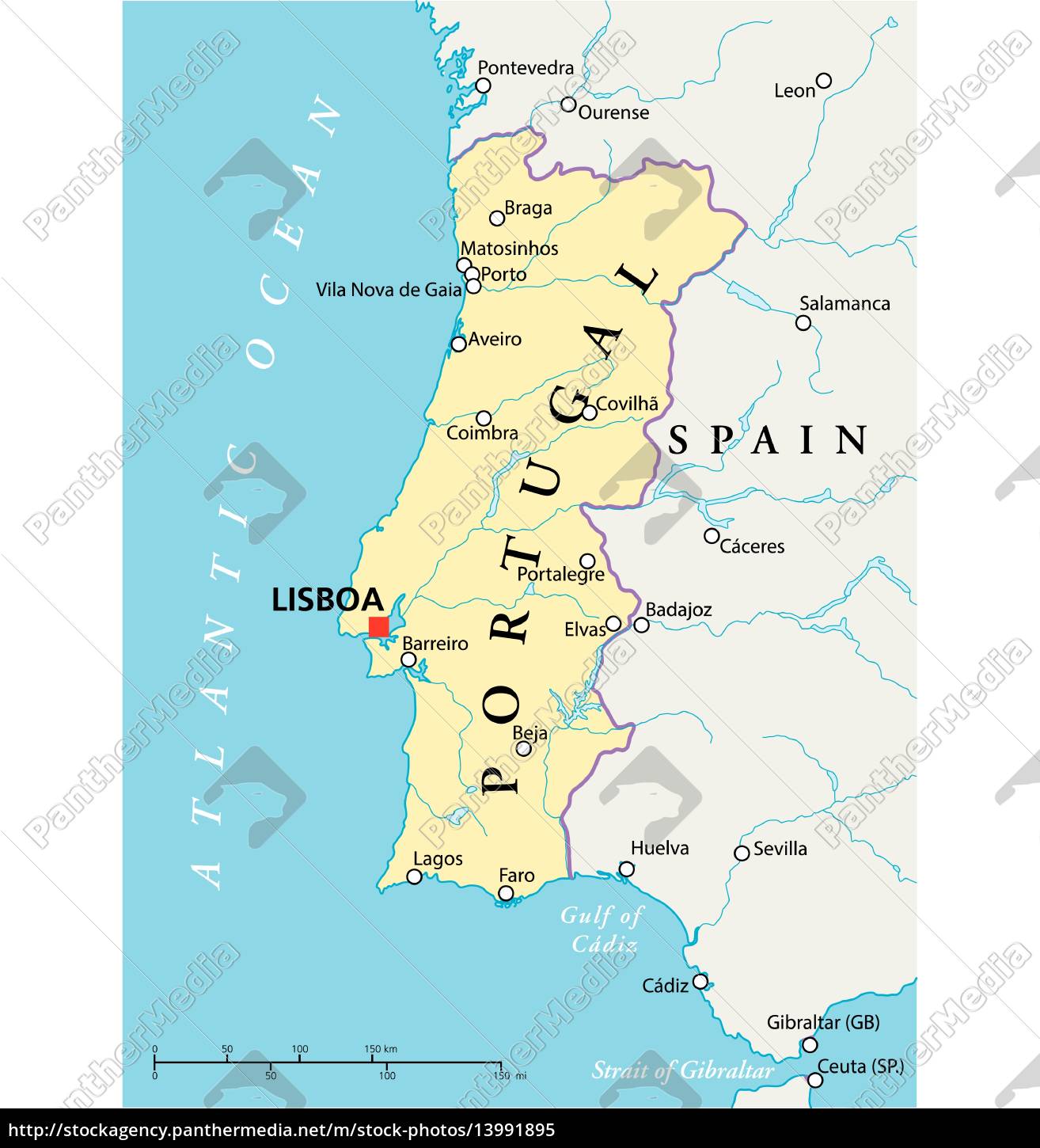 portugal på kort Portugal Political Map Royalty Free Image 13991895 Panthermedia Stock Agency portugal på kort