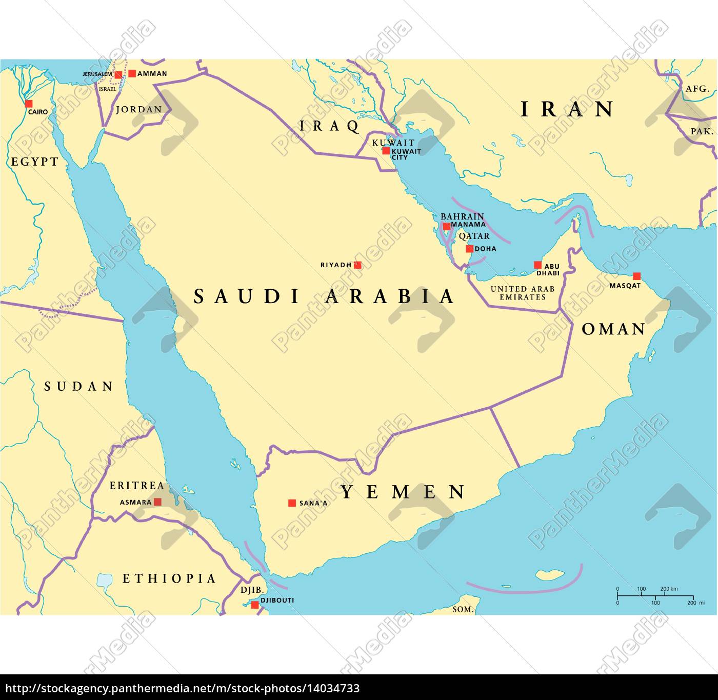 Arabian Peninsula Political Map Stock Photo 14034733 PantherMedia   ~arabian Peninsula Political Map 14034733 High 