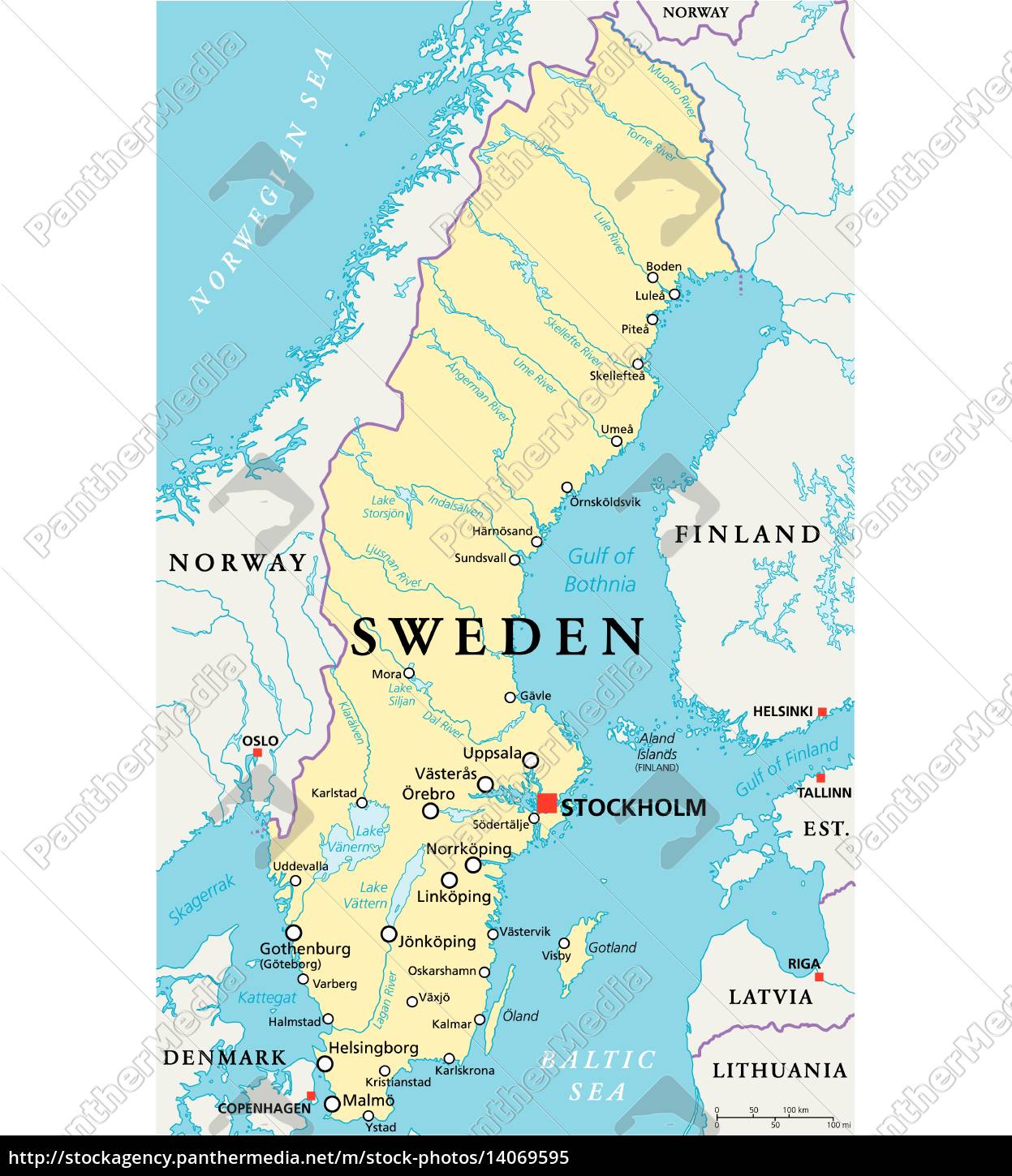 Sweden Political Map - Royalty free image - #14069595 | PantherMedia