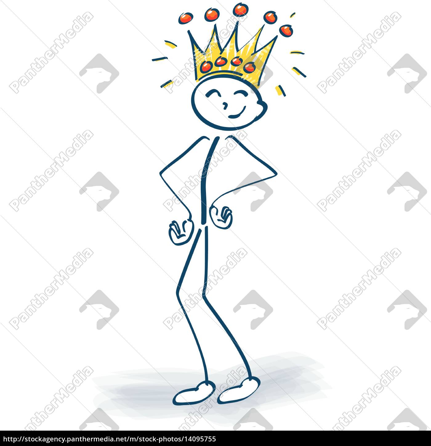 Stickman with a golden crown