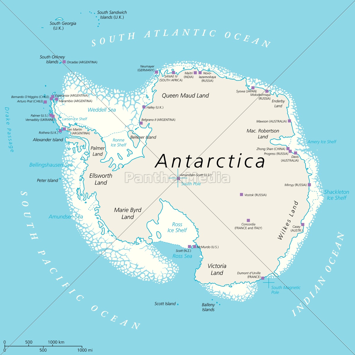 Antarctica Political Map - Royalty free image - #14231097