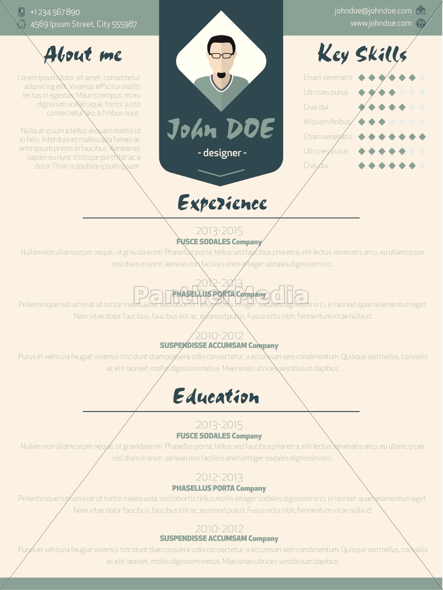 Cool New Modern Resume Curriculum Vitae Template With Stock Photo