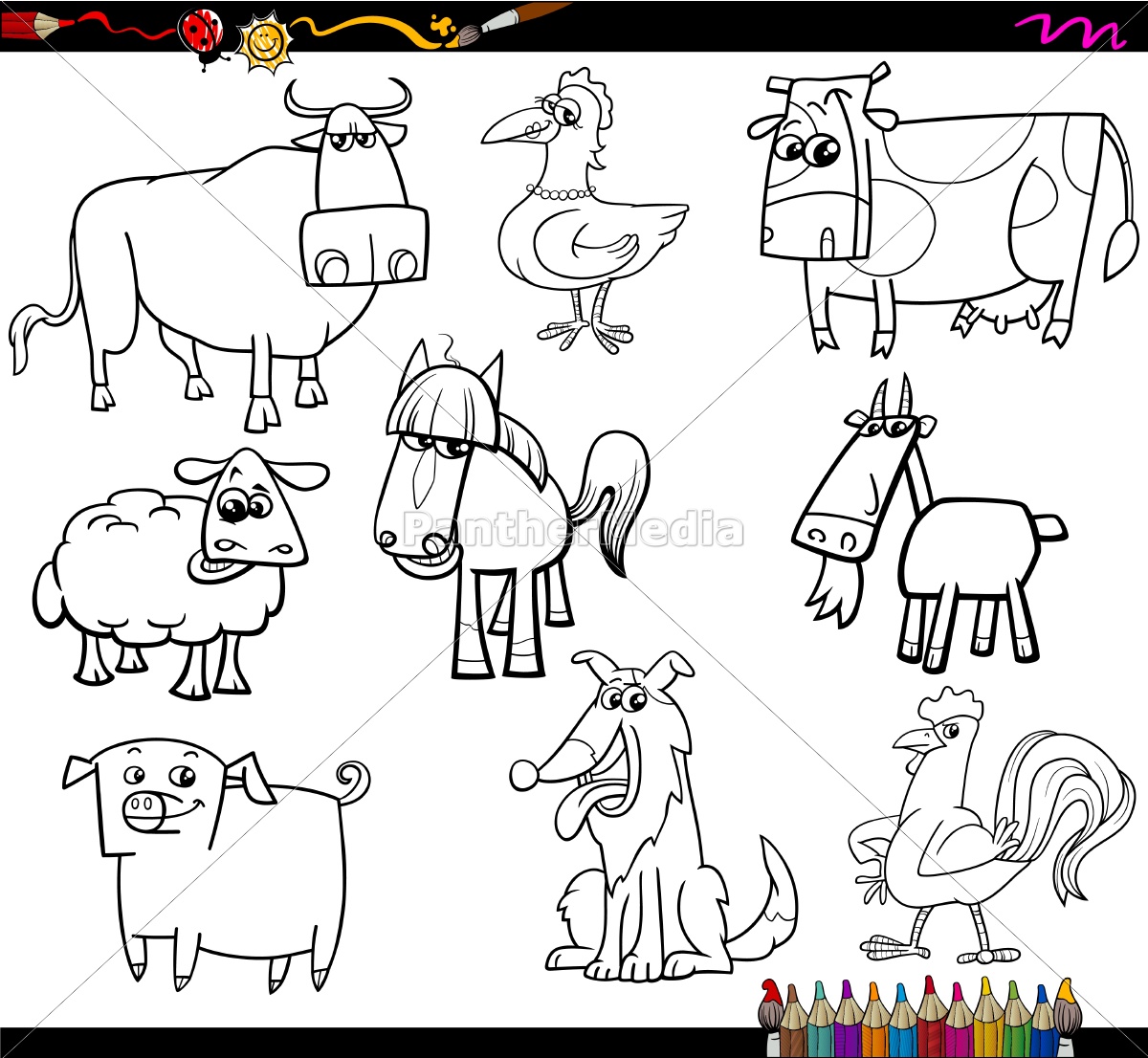 Download Farm Animals Coloring Bookd Set Royalty Free Image 14726889 Panthermedia Stock Agency