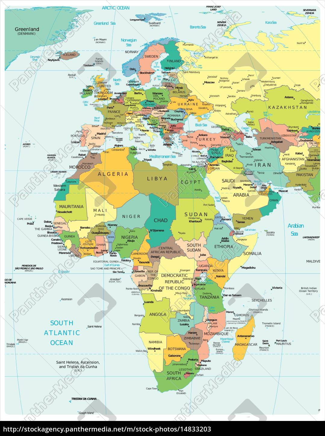 mapa europa e africa Africa And Europe Region Map Royalty Free Image 14833203 Panthermedia Stock Agency mapa europa e africa