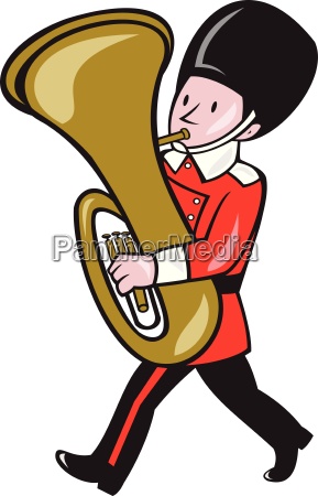 Brass Band Member Playing Tuba Cartoon Royalty Free Photo 15588760 Panthermedia Stock Agency