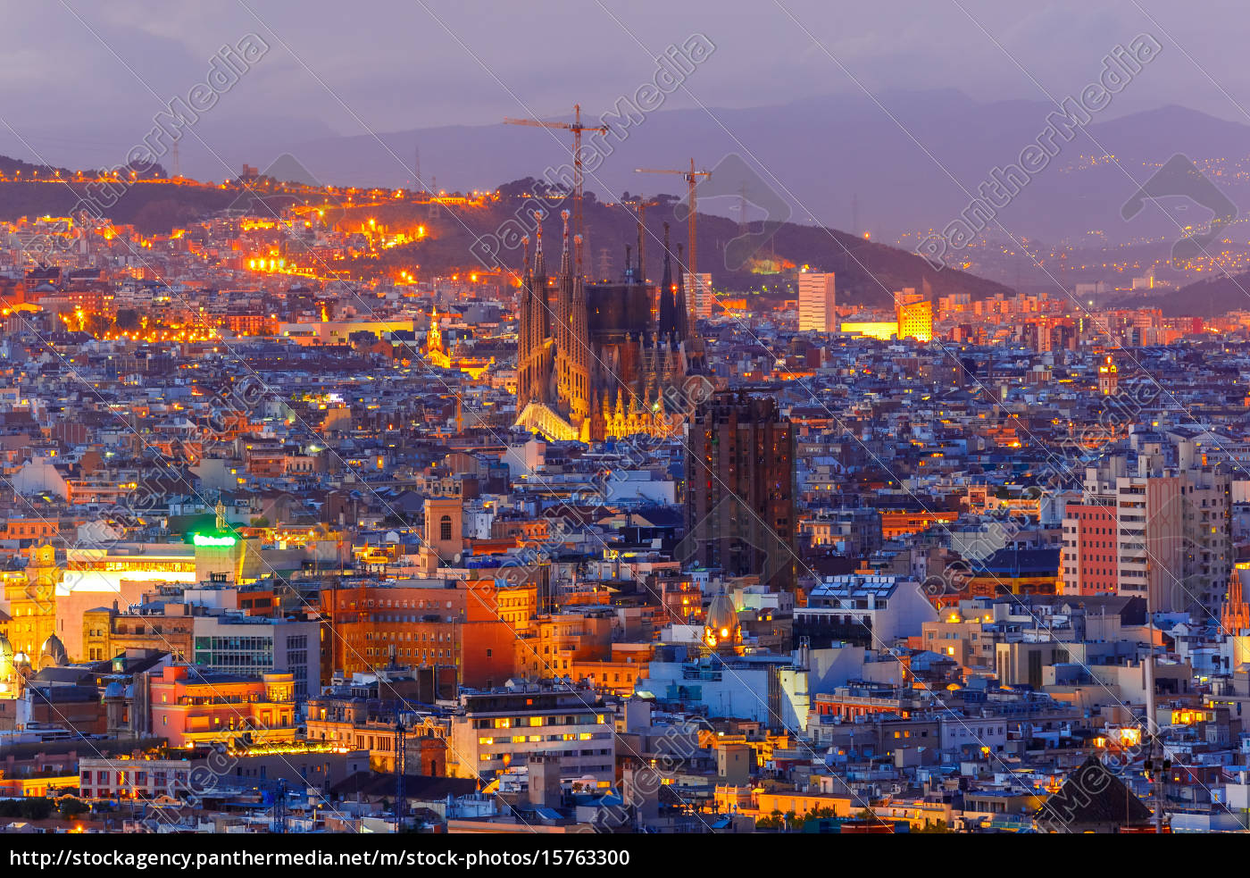 Aerial View Barcelona At Night Catalonia Spain Royalty Free Photo 15763300 Panthermedia Stock Agency royalty free photo 15763300 aerial view barcelona at night