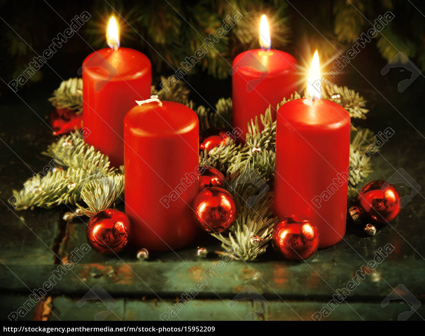 Xmas Advent Wreath With Three Lighted Candles Royalty Free Image