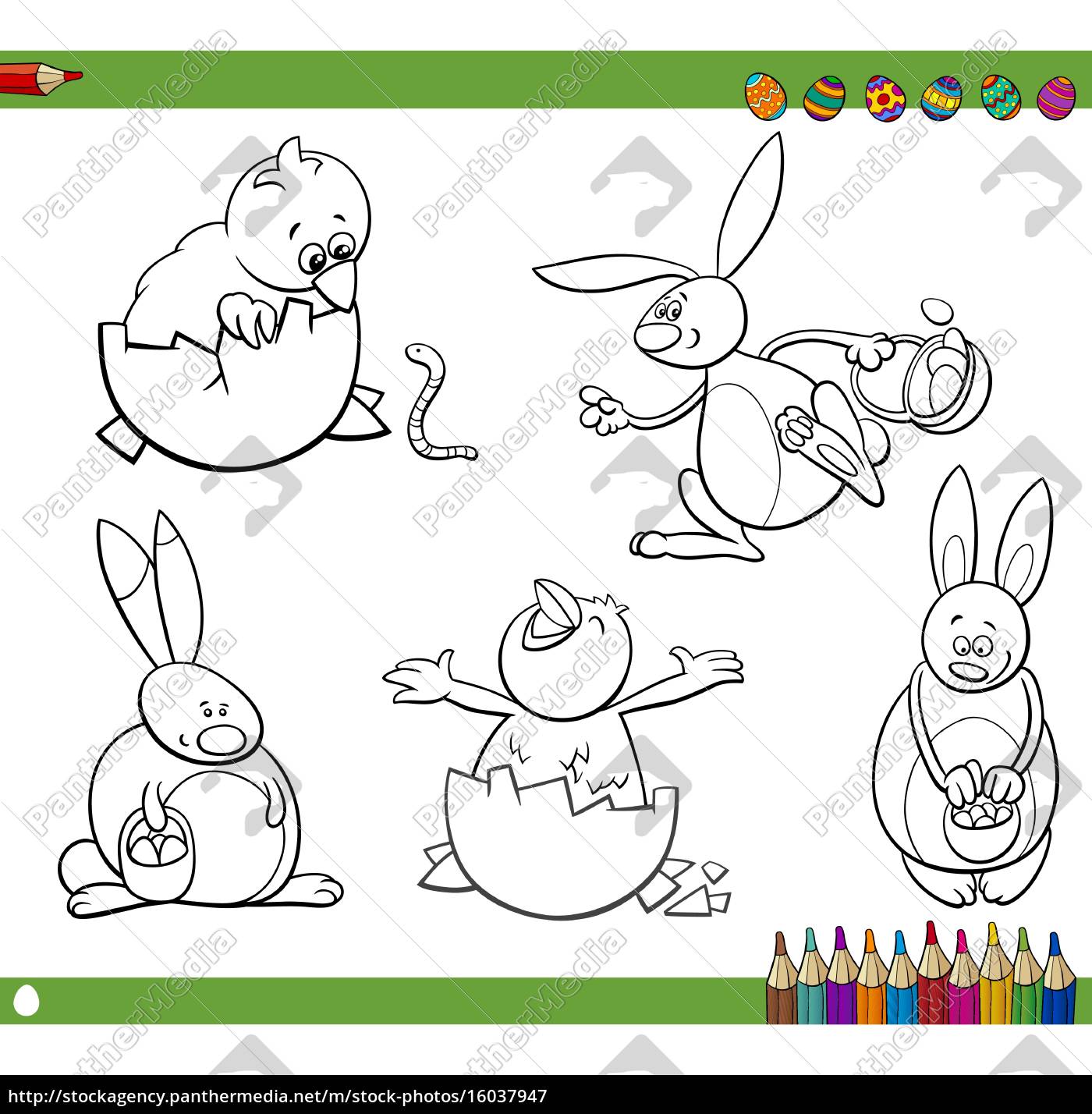 Download Easter Characters Coloring Book Stock Photo 16037947 Panthermedia Stock Agency