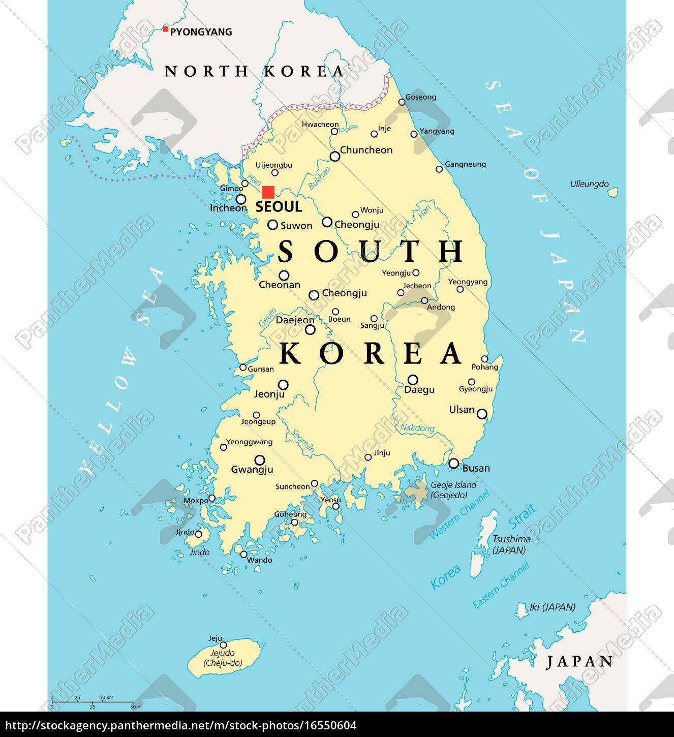 South Korea Political Map Royalty Free Photo 16550604