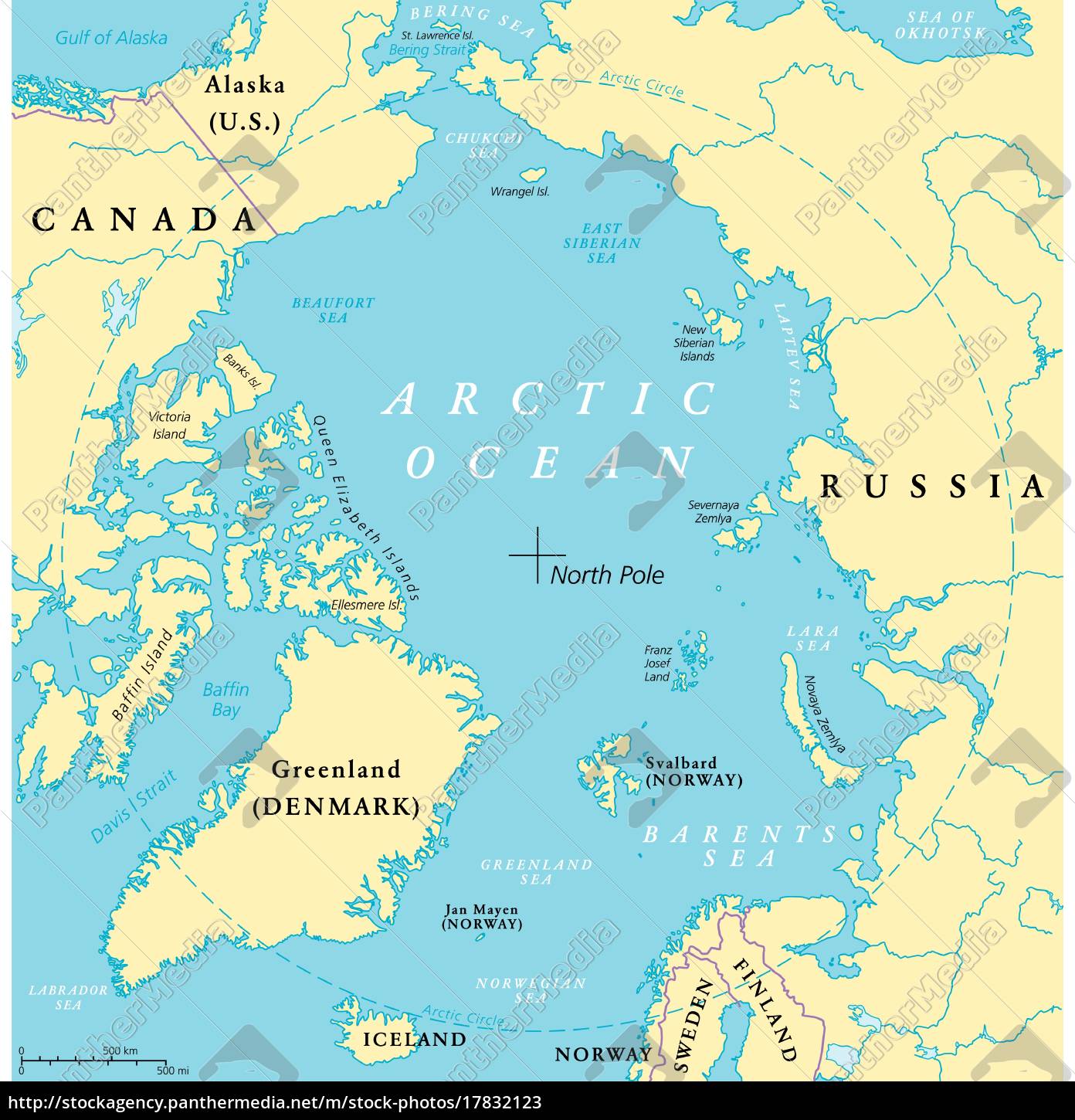 map of arctic ocean Arctic Ocean Map Royalty Free Image 17832123 Panthermedia Stock Agency map of arctic ocean