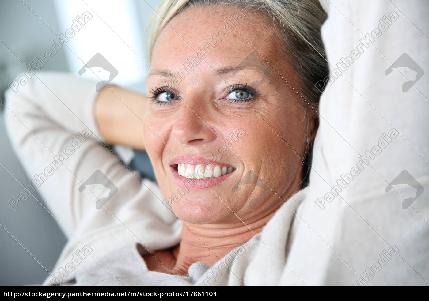 Portrait Of Mature Attractive Woman Relaxing At Home Royalty