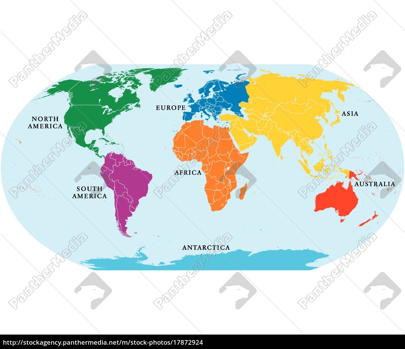 Seven Continents World Map - Royalty free photo - #17872924