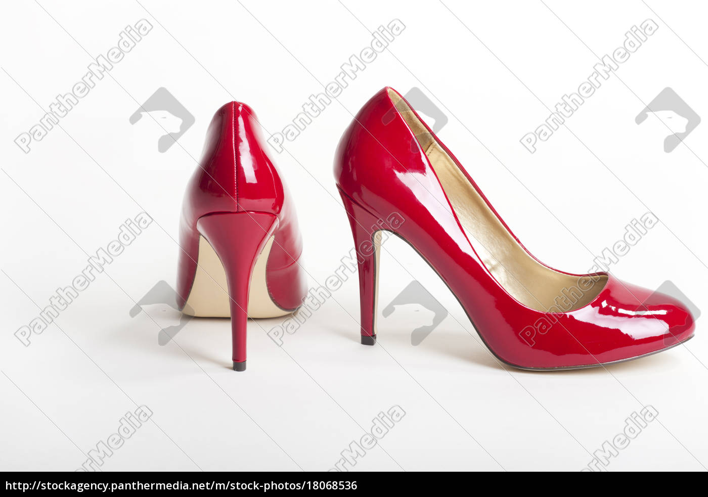 red and white high heels