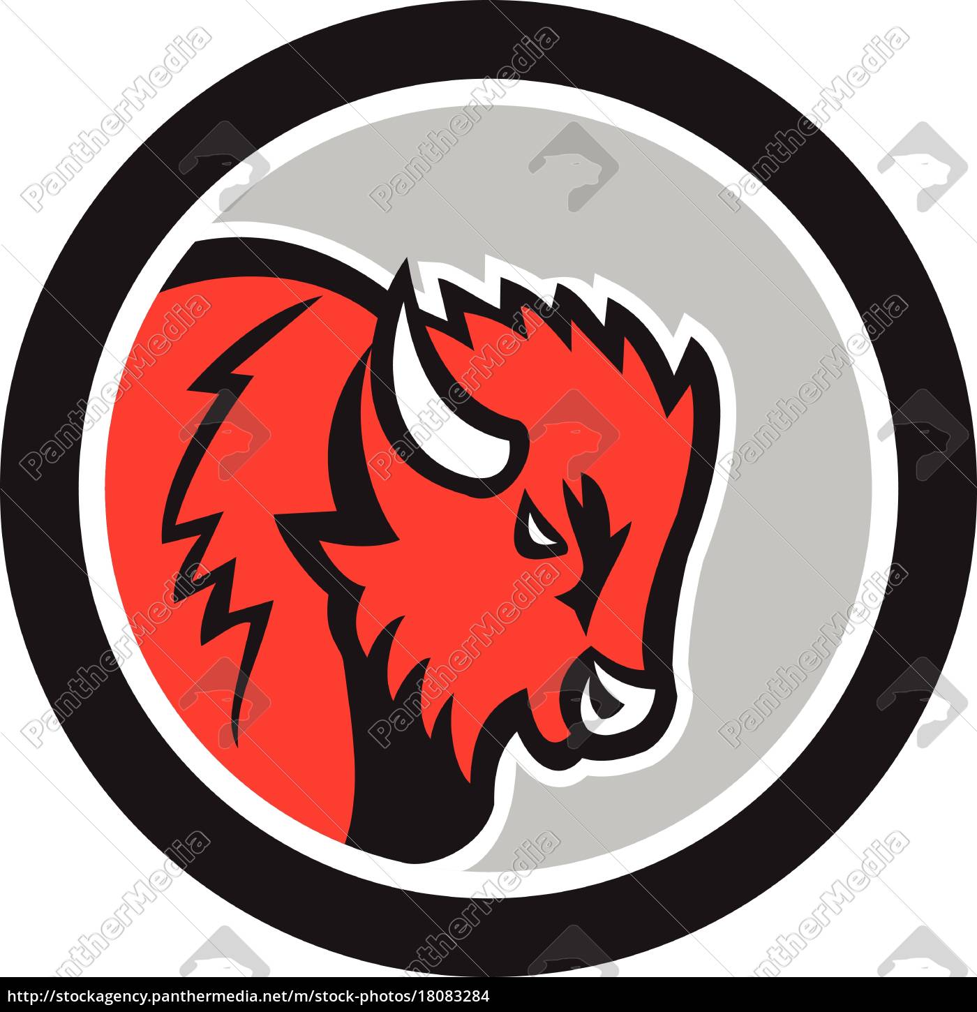 Buffalo Head Logo Red Buffalo Logo