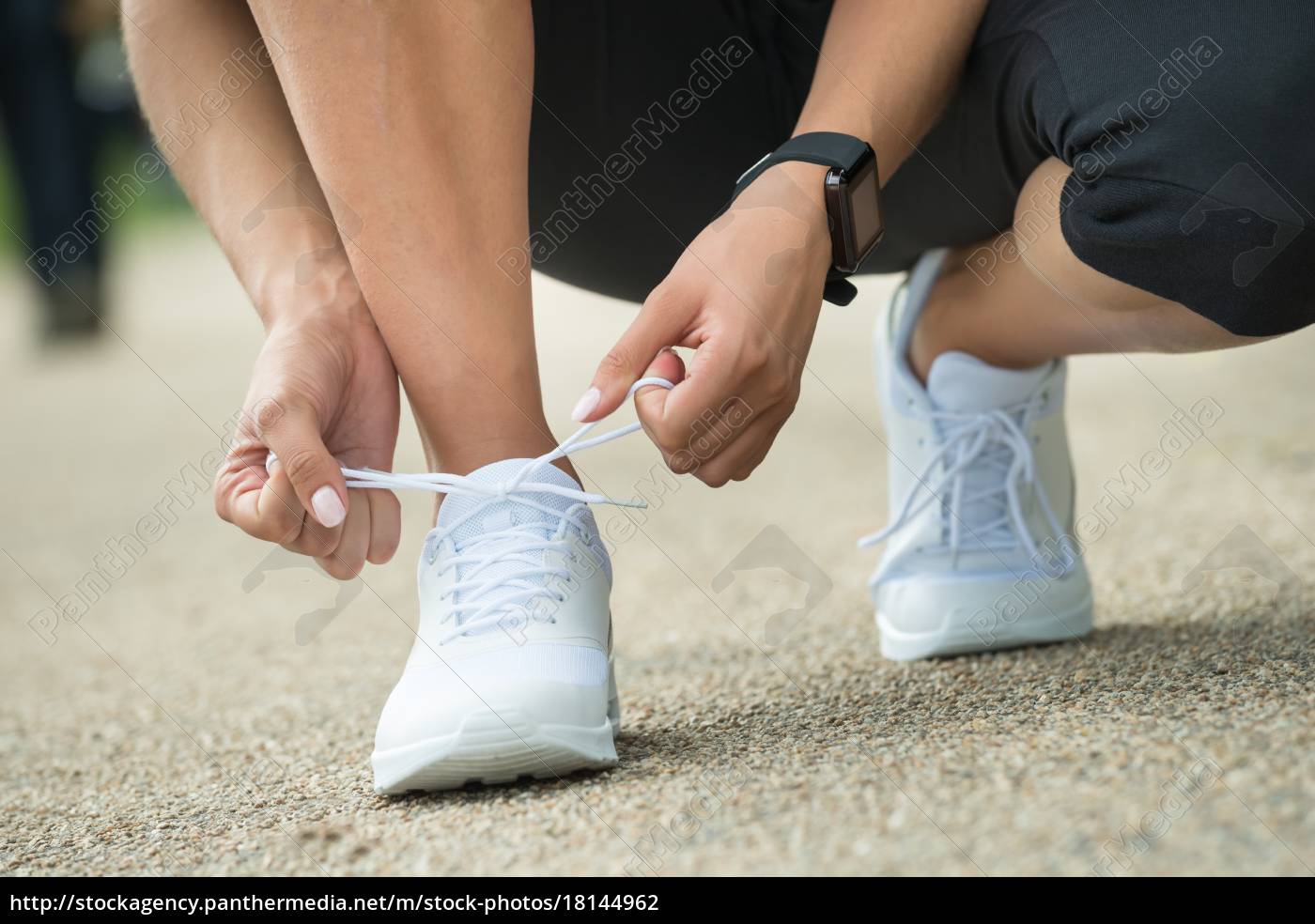 tying shoelaces