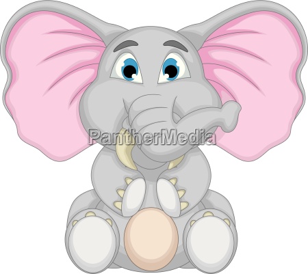 cute baby elephant cartoon sitting - Royalty free image #18180486 |  PantherMedia Stock Agency