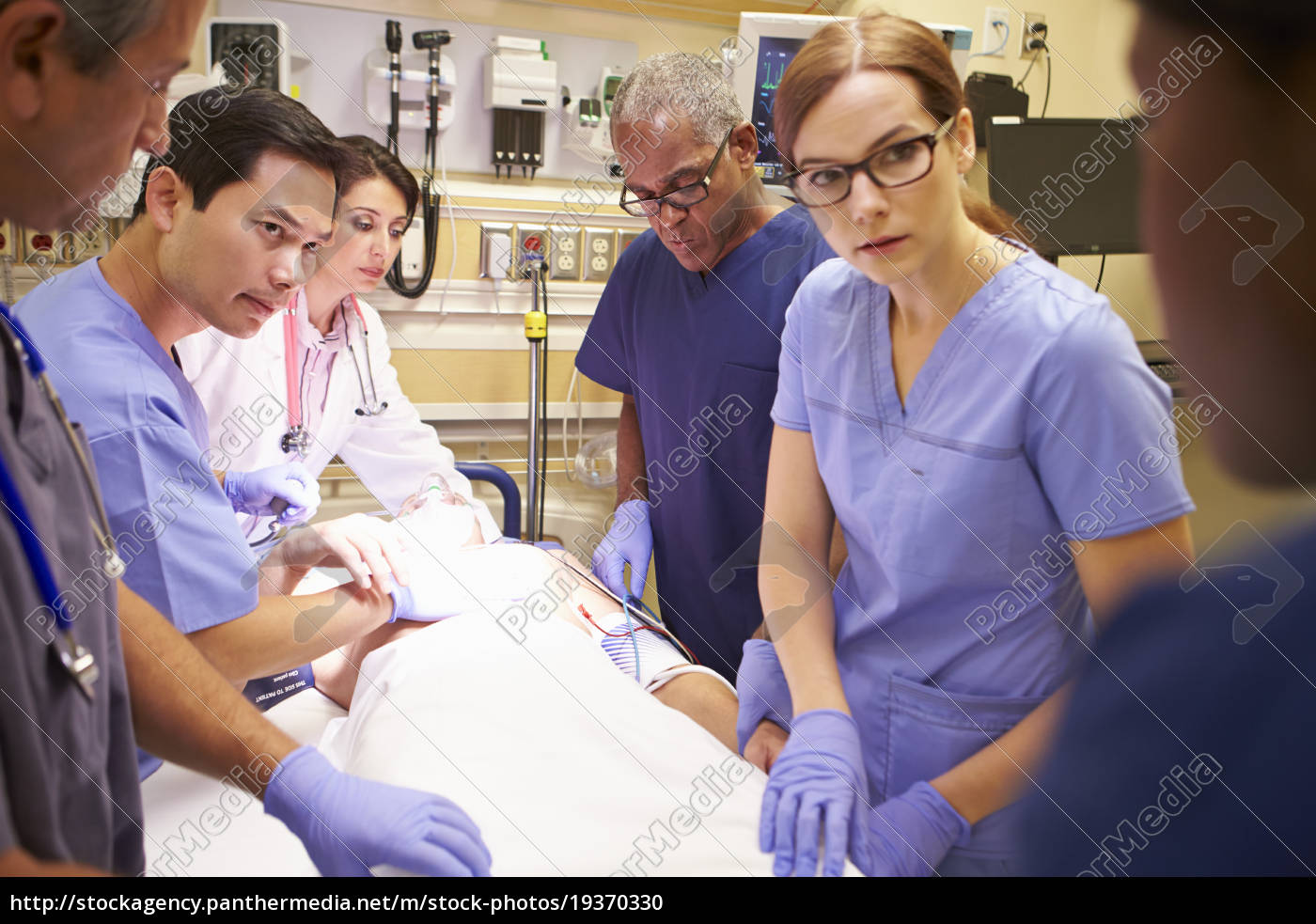 Stock Image 19370330 Medical Team Working On Patient In Emergency Room