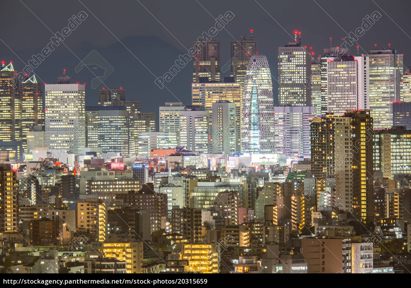 Tokyo Shinjuku With Fuji Stock Photo Panthermedia Stock Agency