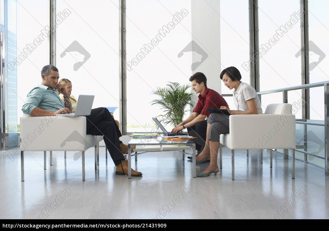 Stock Photo 21431909 People At Modern Waiting Room In Office