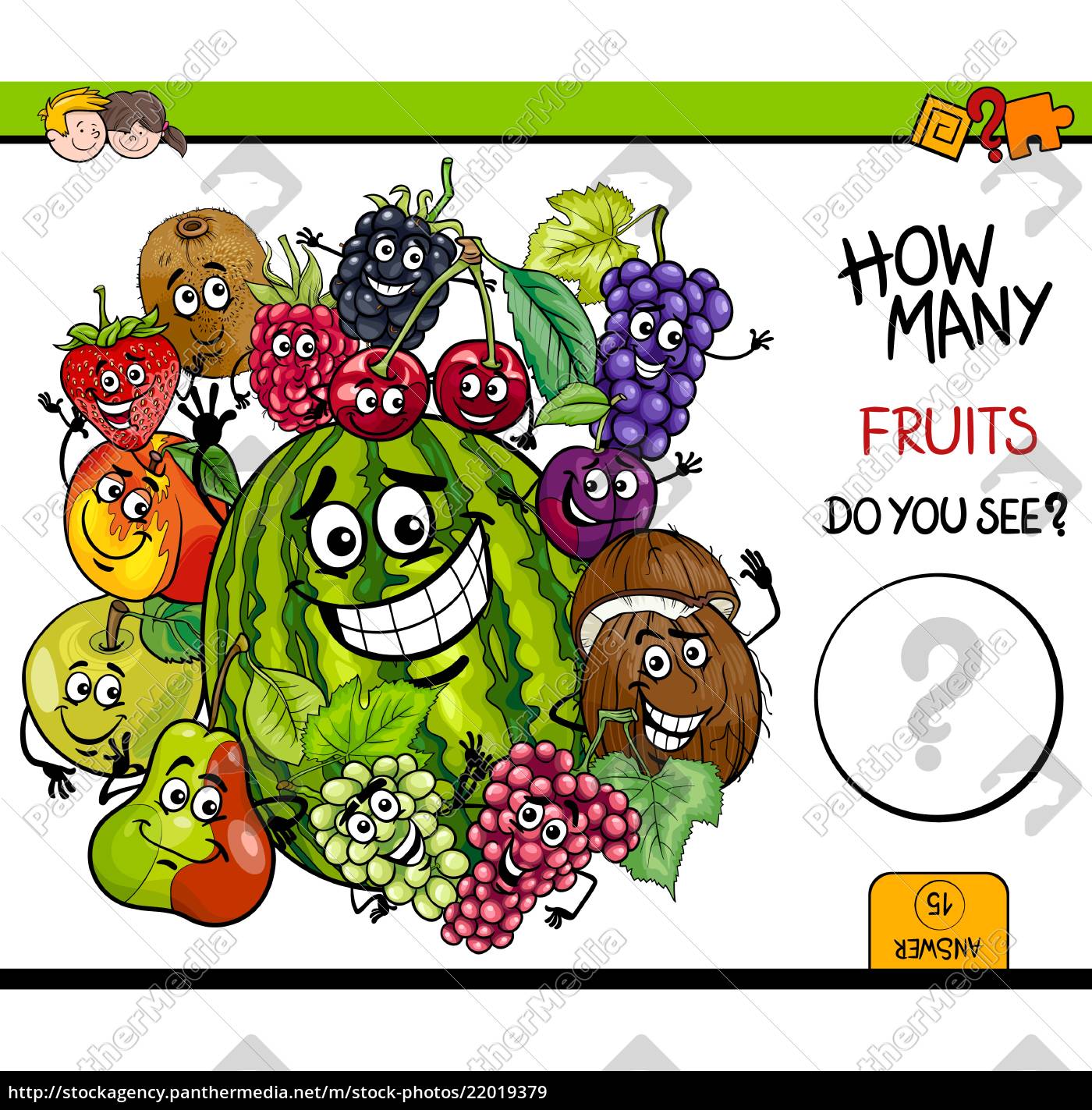 counting fruits educational activity - Royalty free image #22019379 ...