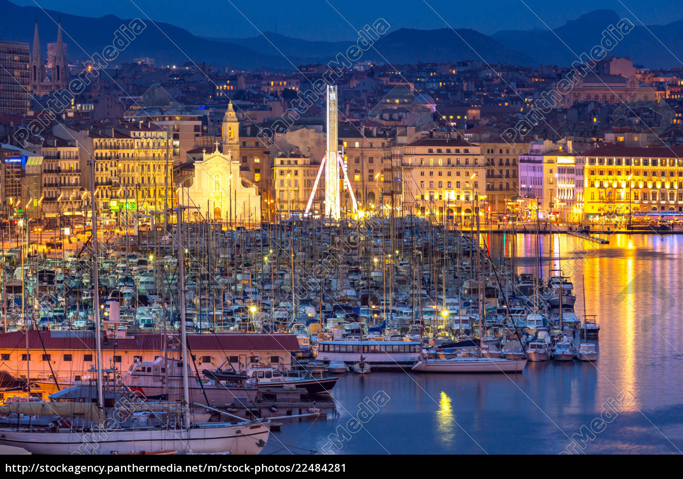 Marseille France Night Stock Photo Panthermedia Stock Agency